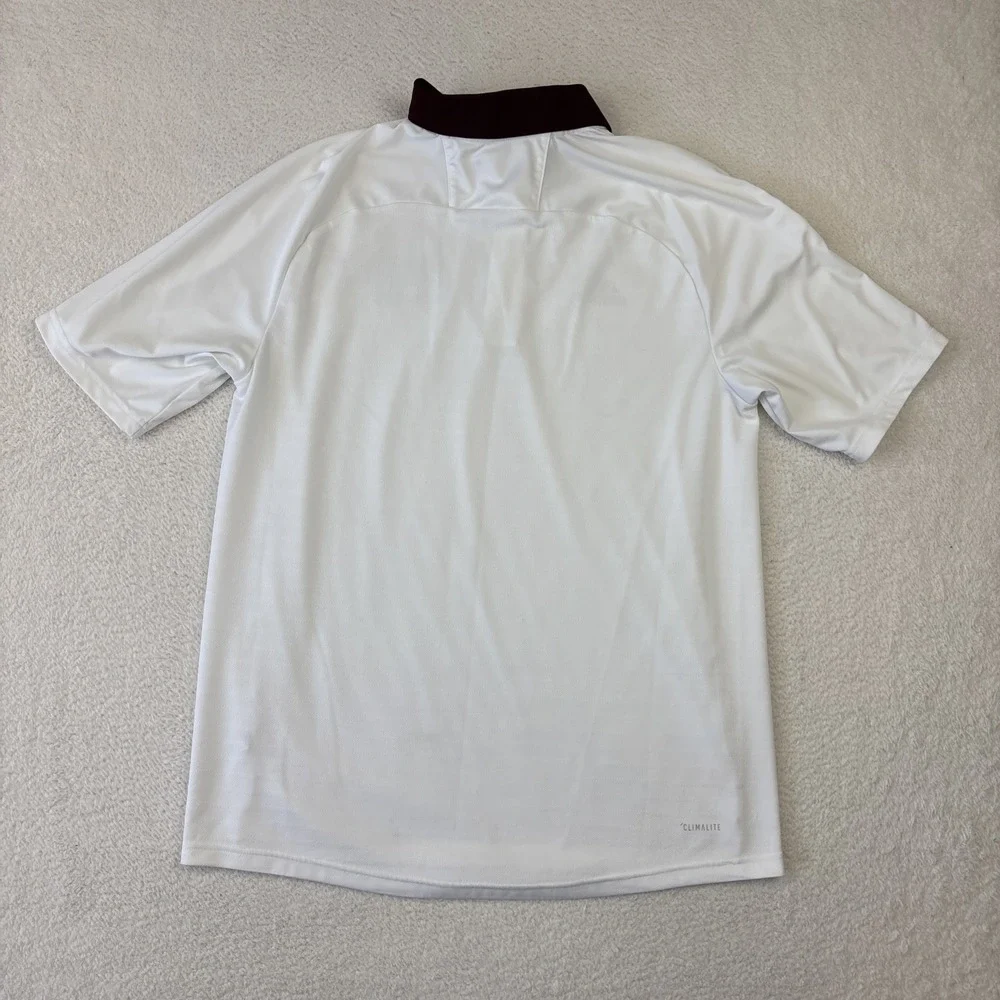 MISSISSIPPI STATE BULLDOGS x ADIDAS Mens Polo Shirt Medium White Golf Stretch SS